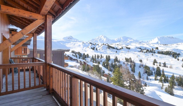 Apartment 'Lesetoilesdelaplagne Chalet 20' with Mountain View and Balcony