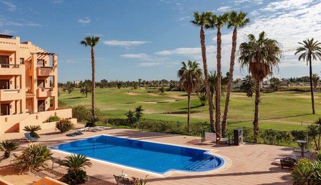 Apartment 'Golf and Sun' with Sea View, Shared Pool and Air Conditioning