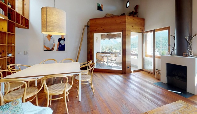 Apartment house on the hillside of Celerina.