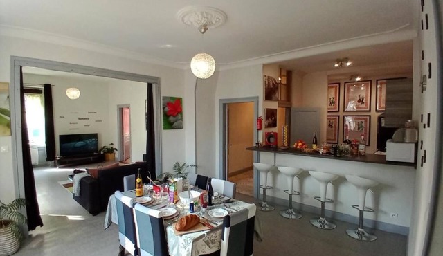 Apartment overlooking Collegiate Church of Thann.