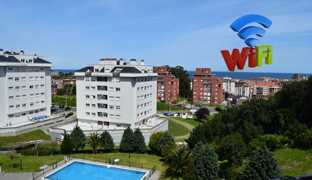 Apartment with Pool 2 Terraces Views and WIFI