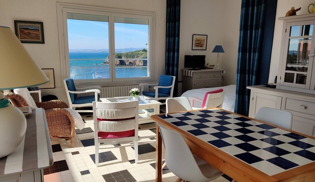 Apartment with garden and amazing view of the bay - Direct access to the beach
