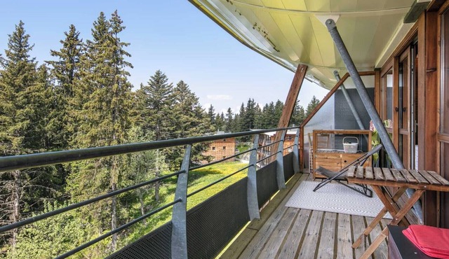 Apartment with large balcony on top floor, lovely view close to the slopes