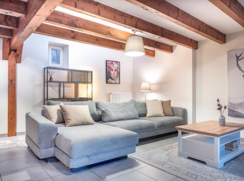 Appartement alsacien lumineux dans un corps de ferme rénové, avec balcon sur les vignes, 2 chambres Queen et parking privé