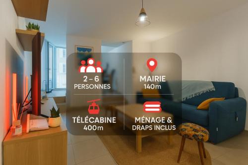 Appartement cosy hypercentre 400m de la télécabine 4-6 personnes - draps et ménage inclus