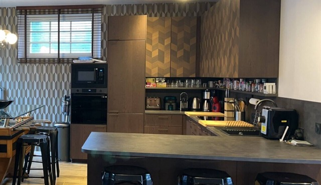 Appartement Racine (Appart. 1) on garden with fireplace