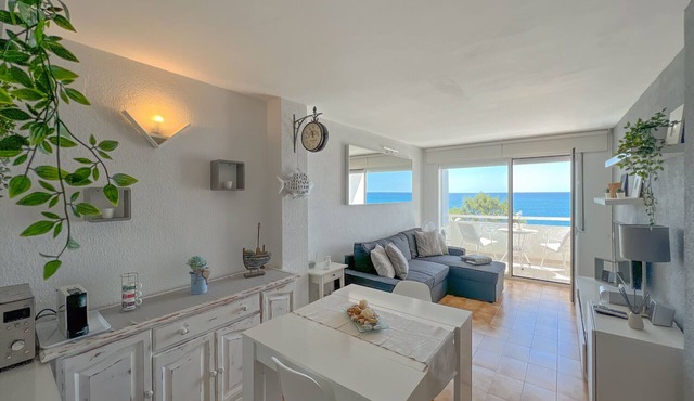 Apt. 3 pax 30 m from the beach on the Pineda de Mar promenade with spectacular sea views - free wifi. Excellent location! Vivalidays Marina.