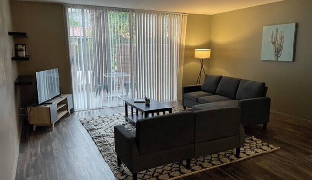 Apt D - furnished 2bed/2bath a block from Downtown PS with pool and fenced patio