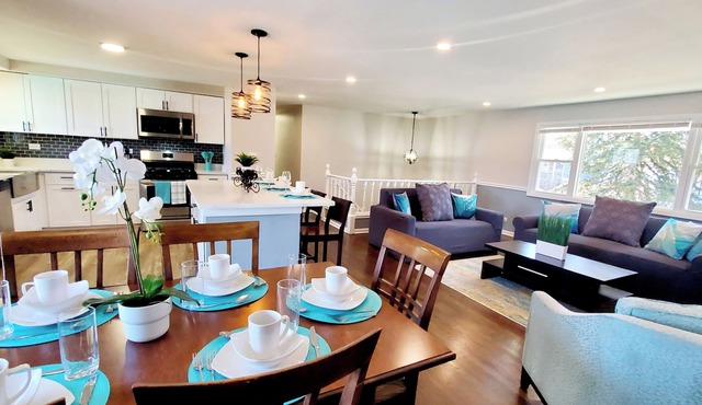 Aqua House - Stylish Modern Home Yard & Deck Schaumburg O'Hare