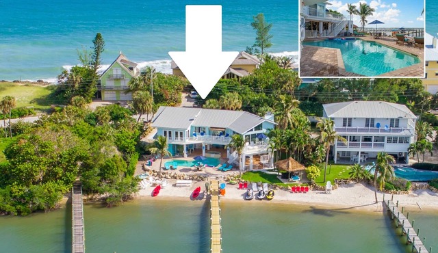 Aquarius North: 7BR/5BA luxury beach house w/heated pool + spa, dock & more!