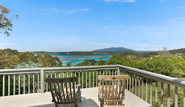 Architect-designed timber pole house with panoramic views