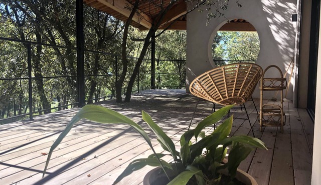 Architect house for indoor-outdoor living on a vast wooded land