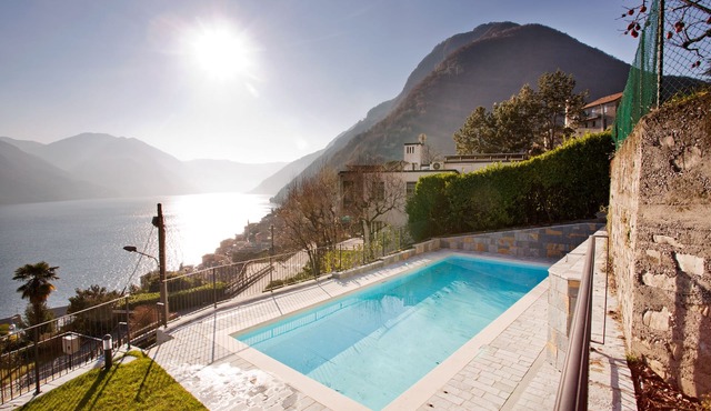 Argegno Pool Apartment lake view home with pool by Italian Apartments.