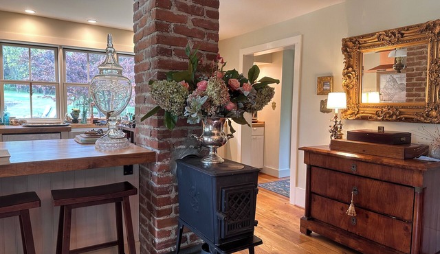 Artist's Historic Farmhouse + Mountain Cideries + Bed & Breakfast, Fire pit