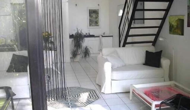 artist's house with patio, access to Mediterranean garden and unheated swimming pool