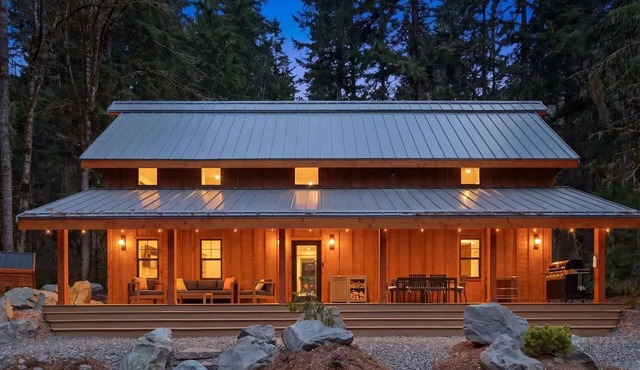 As Seen in Seattle Magazine | Cedar Sauna, Hot Tub & Old-Growth Forest | Nisqually Entrance to Mt. Rainier