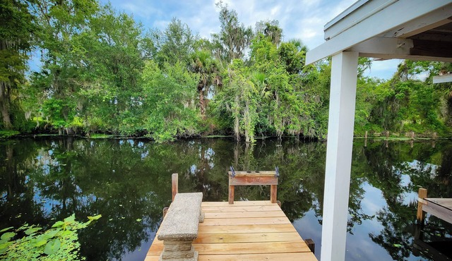 Astor Serene Riverfront Retreat with 2 boat slips and a dock
