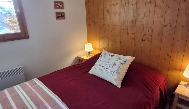 at the foot of the slopes in a typical Savoyard village