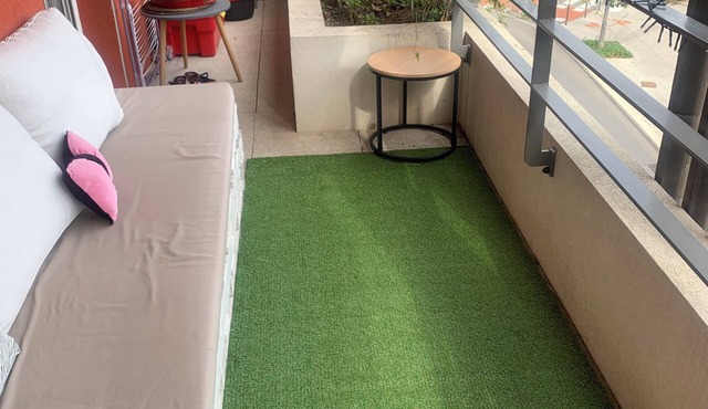 At the gates of Montpellier T2 modern secure parking and streetcar L1/3 at 2m