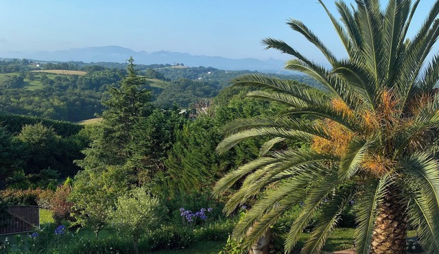 Atelier d'Artiste near Biarritz, 2-person spa, Pyrenees view