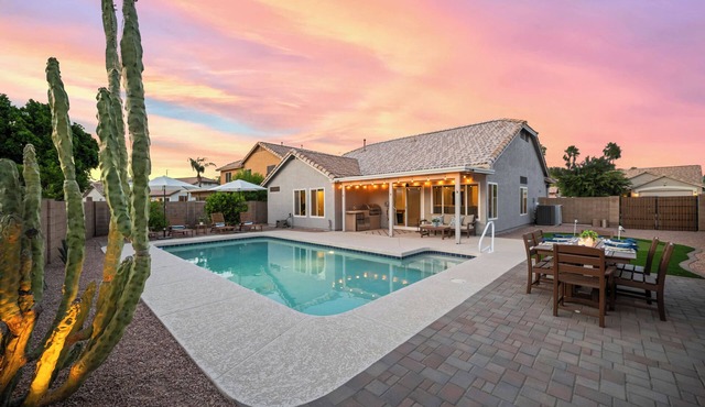 Athena's Crown Jewel 3 King Beds | Private Pool + Putting Green | Stylish Mesa Retreat