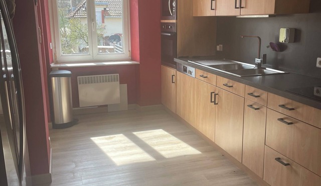 Attached house with exterior