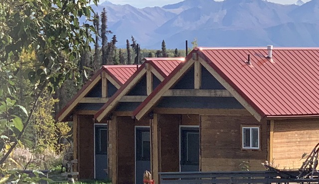Aurora Lights, Moose Cabin with mountain and woods view