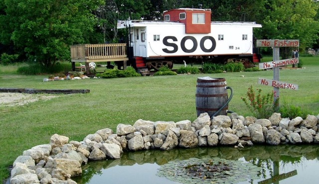 Authentic Caboose Rental near the Little La Crosse River in Sparta, Wisconsin