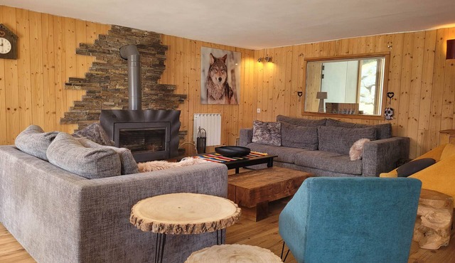 Authentic chalet 16 people, sauna, near cable car in Pra Loup