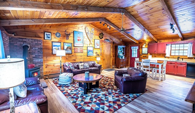 Authentic Lincoln Log cabin in a private setting w/nearby lakes and attractions