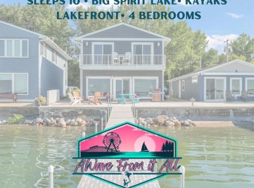 AWave From It All lakefront on Big Spirit Lake