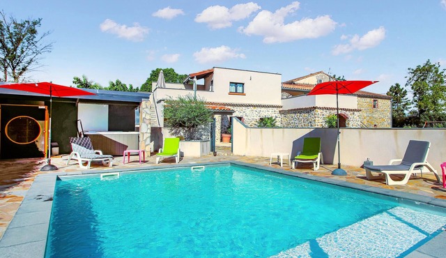 Awesome home in Grospierres with sauna