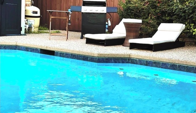awesome pool house with gym and spa