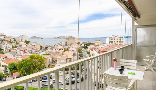 Bail mobilité - Balcon et vue splendide sur la mer