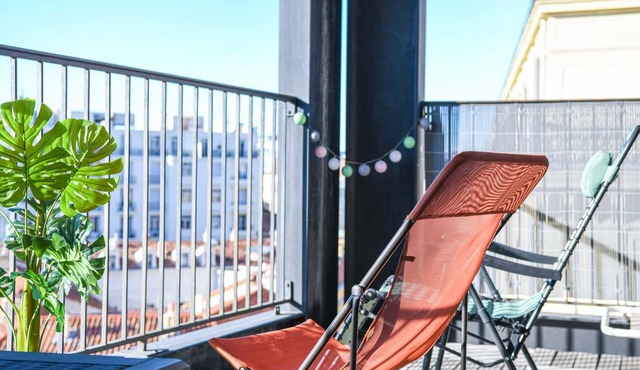 Bail mobilité - Studio cosy avec terrasse et vue