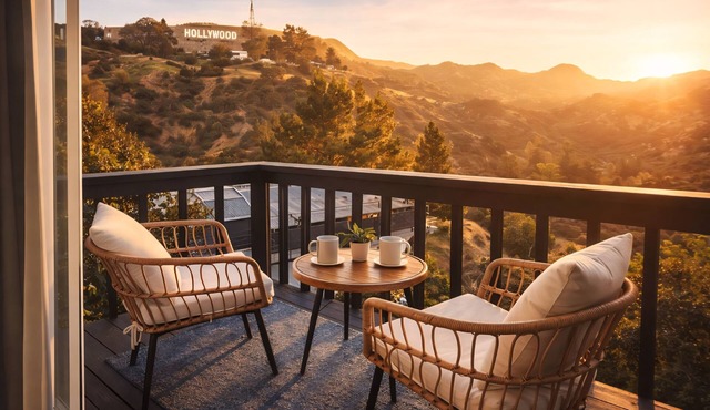Balcony Views of the Hollywood Sign; 4BR/4BA Hillside Retreat w/Game Room & Gym