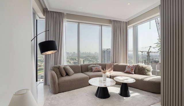 Balcony with City View 2 Bedroom - JLT Dubai Close to Metro & Marina by Heaven Crest Vacation Homes