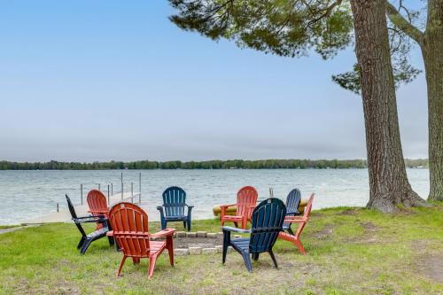 Baldwin Lakefront Home Dock, Fire Pit and Trails!