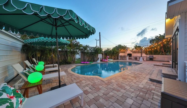 Bali Resort Home with pool, putting green, golf simulator, game room