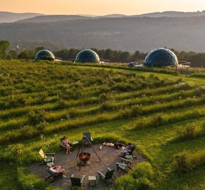 Barrel Hot Tub at 'The Eagle Dome' in Franklin