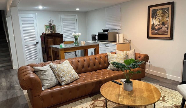 Basement in private home close to DTC. Driveway parking.