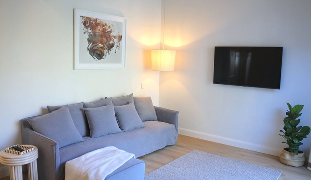 Beach bungalow with a pool.