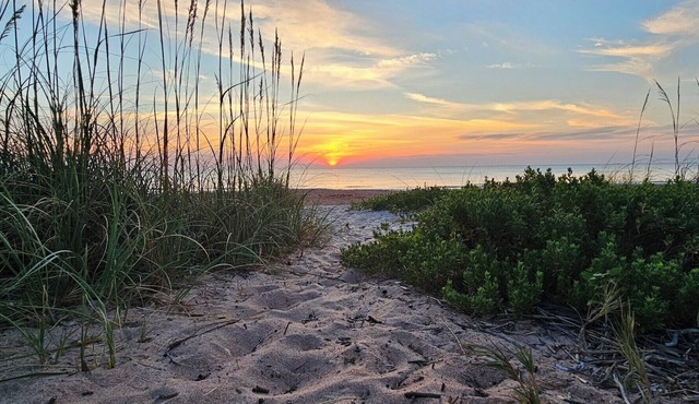 Beach Family Retreat w/HOT TUB, Fire pit, Lots of games & only 100 Steps to Sand