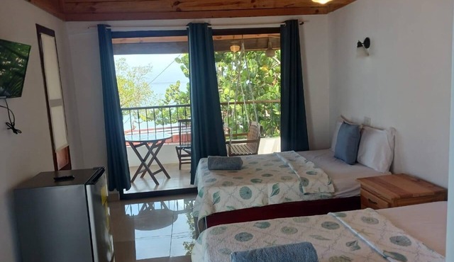 Beach Front 1-bedroom apartment with WiFi, AC in fantastic Punta Rucia