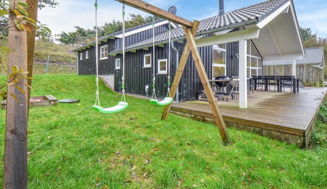 Beach front home in Knebel with sauna