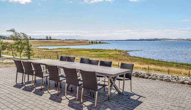 Beach front home in Knebel with sauna