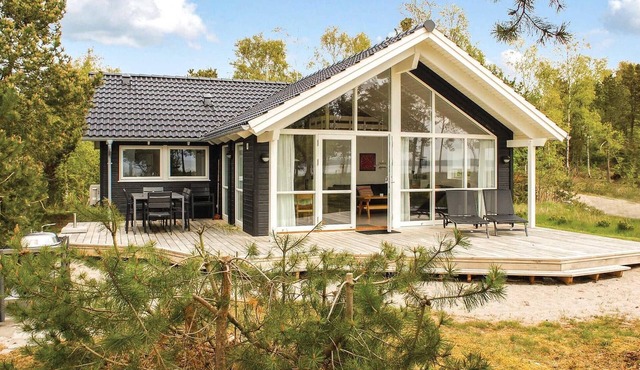 Beach front home in Knebel with WiFi