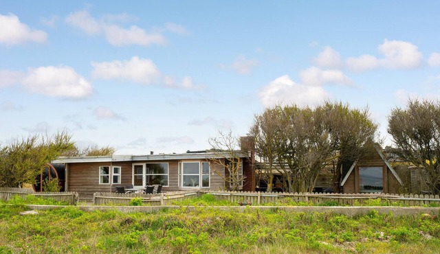 Beach front home in Knebel with sauna