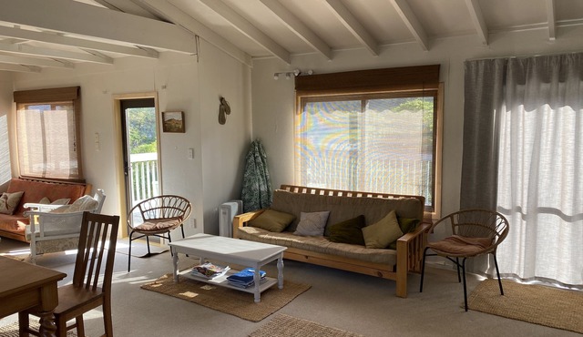 Beach-handy bach at Mahanga