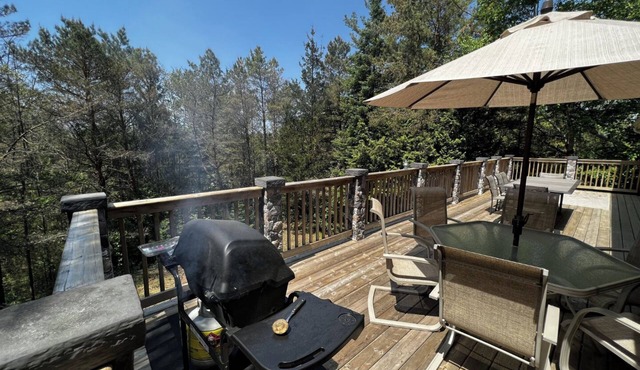 Beach house on hill in a forest